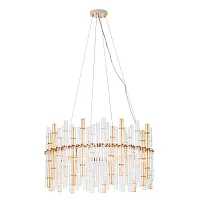 Люстра подвесная Кристалла (Crystalla) A4111LM-16GO Arte Lamp прозрачная на 16 ламп, основание золотое в стиле современный Люстра подвесная Кристалла (Crystalla) A4111LM-16GO Arte Lamp прозрачная на 16 ламп, основание золотое в стиле современный